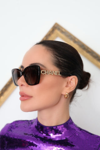 Chanel Crystal Logo Butterfly Sunglasses Tortoiseshell – Pre-Owned Designer Sunglasses