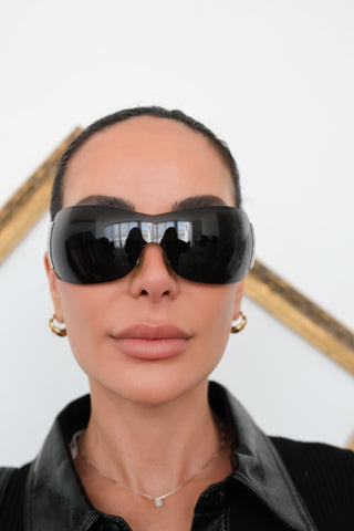 Prada Silver Retro Sunglasses – OS