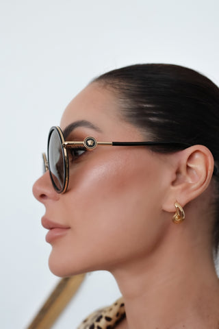 Versace Gold Round Sunglasses – One Size