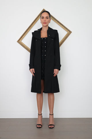 Burberry Classic Trench Coat Black – Size 6
