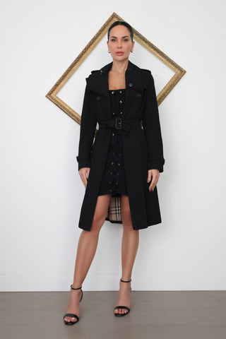 Burberry Classic Trench Coat Black – Size 6