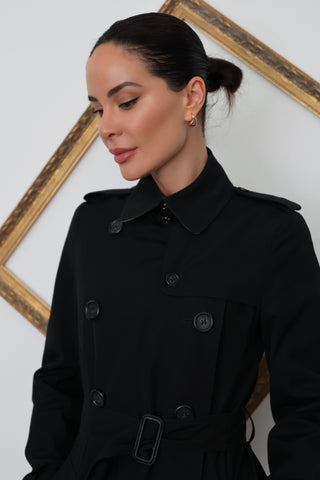 Burberry Classic Trench Coat Black – Size 6