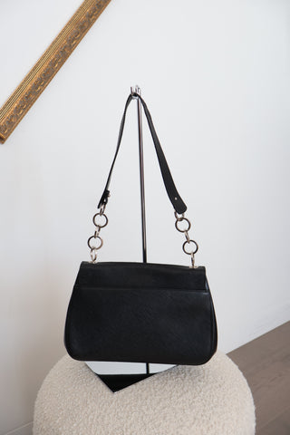 Ferragamo Black Calf Leather Shoulder Bag – Medium