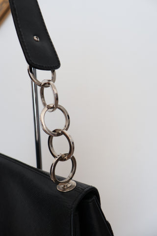 Ferragamo Black Calf Leather Shoulder Bag – Medium