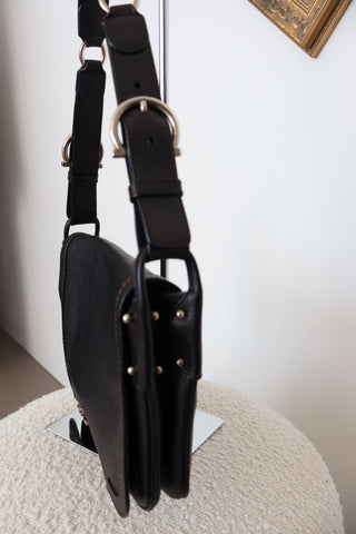 Ferragamo Dark Brown Calf Leather Shoulder Bag – Medium