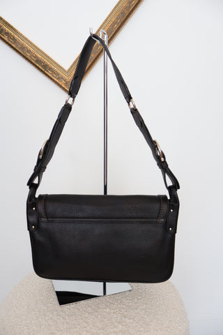 Ferragamo Dark Brown Calf Leather Shoulder Bag – Medium
