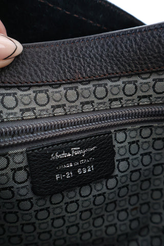 Ferragamo Dark Brown Calf Leather Shoulder Bag – Medium
