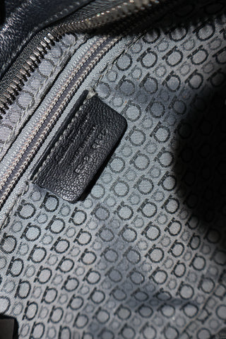 Ferragamo Black Goat Leather Y2K Shoulder Bag – Small
