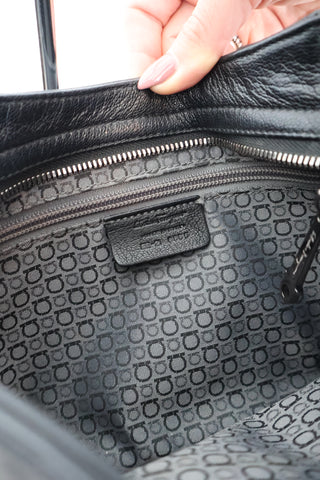 Ferragamo Black Goat Leather Y2K Shoulder Bag – Small