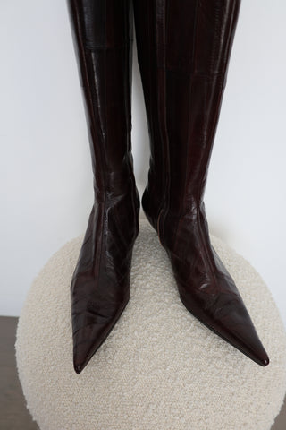 Dolce & Gabbana Brown Leather Knee-High Boots – Size 40