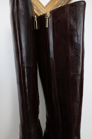Dolce & Gabbana Brown Leather Knee-High Boots – Size 40