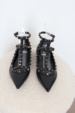 Valentino Garavani Rockstud Flats Black – Size 40