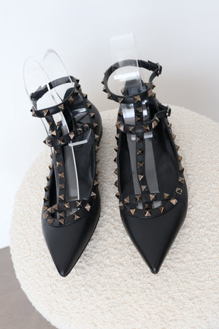 Valentino Garavani Rockstud Flats Black – Size 40