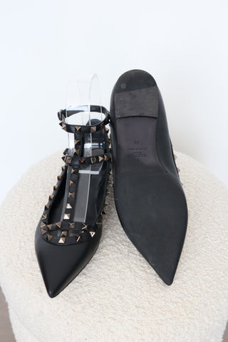 Valentino Garavani Rockstud Flats Black – Size 40