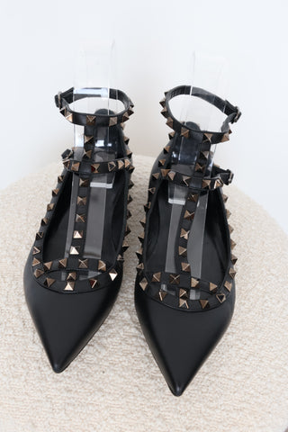 Valentino Garavani Rockstud Flats Black – Size 40