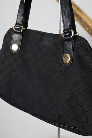 Gucci Vintage Black GG Monogram Canvas Bag