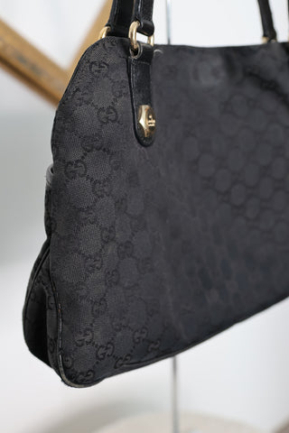 Gucci Vintage Black GG Monogram Canvas Bag