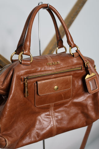 Prada Vintage Slouch Tote Bag in Brown Leather