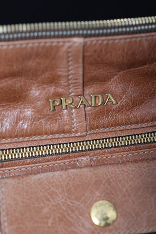 Prada Vintage Slouch Tote Bag in Brown Leather