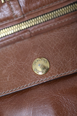 Prada Vintage Slouch Tote Bag in Brown Leather