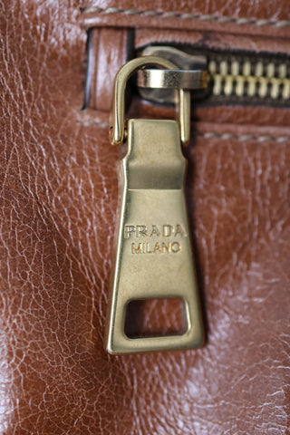 Prada Vintage Slouch Tote Bag in Brown Leather