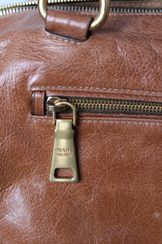 Prada Vintage Slouch Tote Bag in Brown Leather