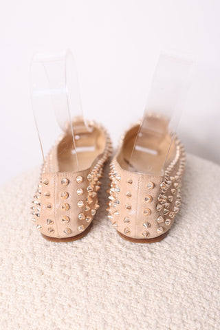 Christian Louboutin Spike Beige Metallic Flat – Size 40