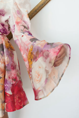Leo Lin Jordyn Mini Dress – Fleur Print, Size 14 AU