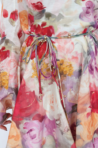 Leo Lin Jordyn Mini Dress – Fleur Print, Size 14 AU