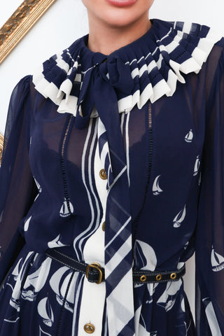 Zimmermann Navy Moonlight Sailboats Mini Dress – Size 2