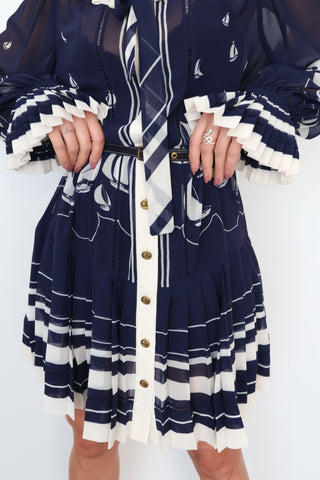 Zimmermann Navy Moonlight Sailboats Mini Dress – Size 2