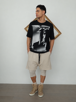 11 by Boris Bidjan Saberi Black Graphic T-Shirt- S-M