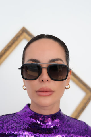 DITA FLIGHT.006 Black Aviator Sunglasses - O/S