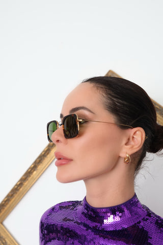 Eyepetizer Rectangular Tortoiseshell Sunglasses - O/S