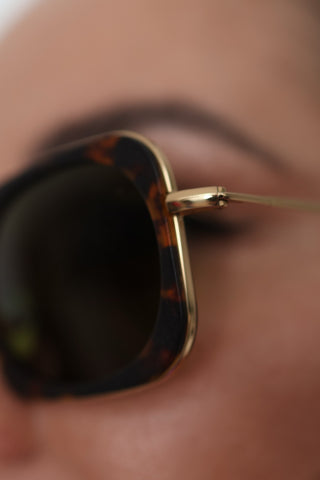 Eyepetizer Rectangular Tortoiseshell Sunglasses - O/S