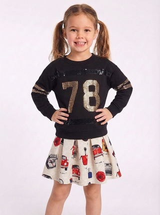 Monnalisa Ivory Floral Print Skirt – 6 Years