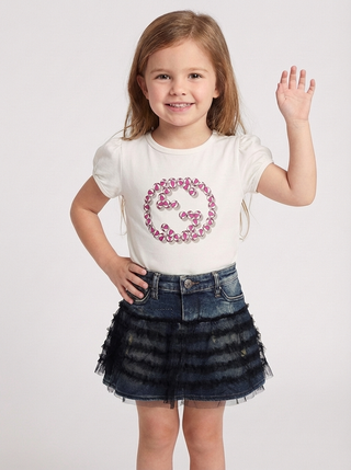 Diesel Kids Denim Skirt with Tulle Overlay – 5 Years