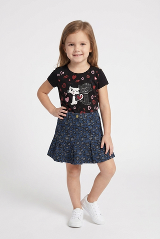 Little Marc Jacobs Leopard Print Flared Denim Skirt – 5 Years